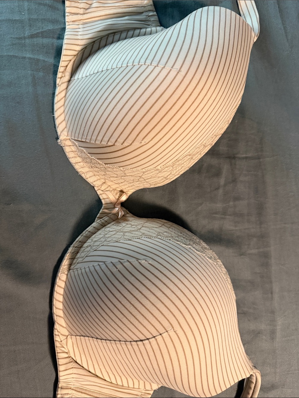 Cacique Light Beige Striped T-Shirt Bra